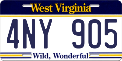 WV license plate 4NY905