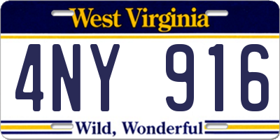 WV license plate 4NY916