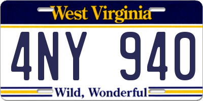 WV license plate 4NY940