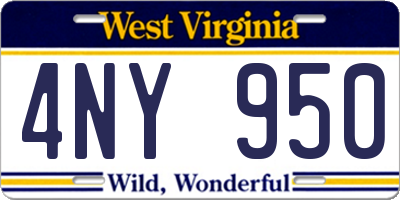 WV license plate 4NY950