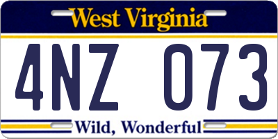 WV license plate 4NZ073