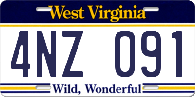 WV license plate 4NZ091