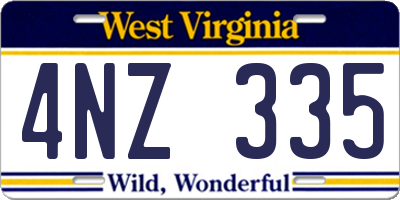 WV license plate 4NZ335