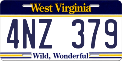 WV license plate 4NZ379