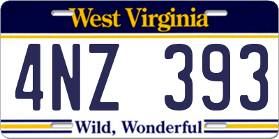 WV license plate 4NZ393