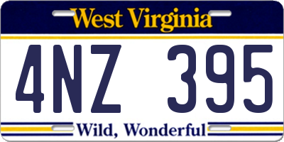 WV license plate 4NZ395