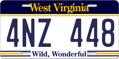 WV license plate 4NZ448