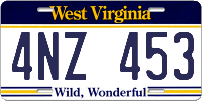 WV license plate 4NZ453