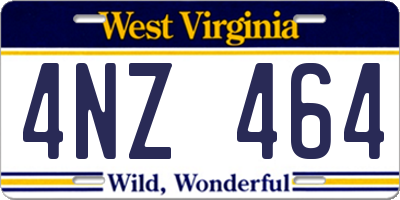 WV license plate 4NZ464
