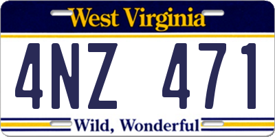 WV license plate 4NZ471