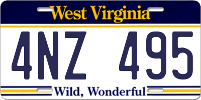 WV license plate 4NZ495