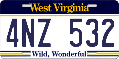 WV license plate 4NZ532