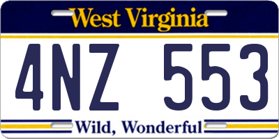 WV license plate 4NZ553