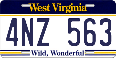 WV license plate 4NZ563