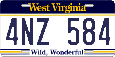 WV license plate 4NZ584