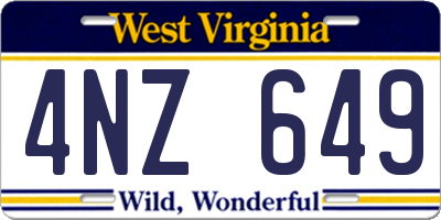 WV license plate 4NZ649