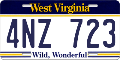 WV license plate 4NZ723