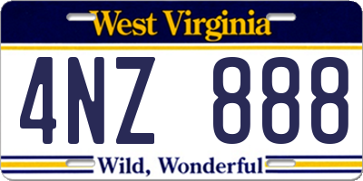 WV license plate 4NZ888
