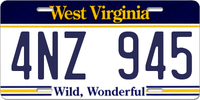 WV license plate 4NZ945