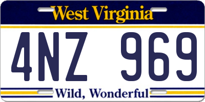 WV license plate 4NZ969