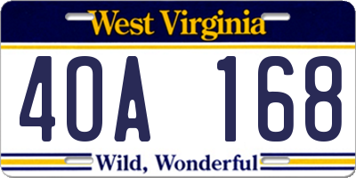 WV license plate 4OA168