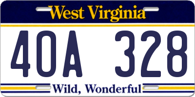 WV license plate 4OA328
