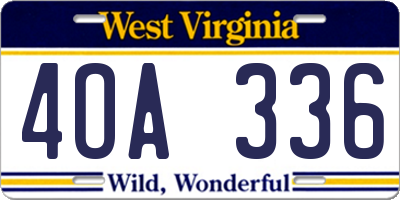 WV license plate 4OA336