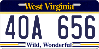 WV license plate 4OA656