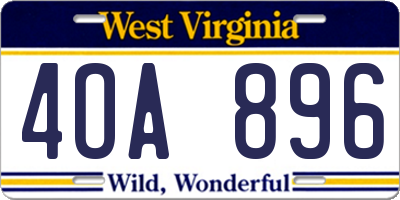 WV license plate 4OA896
