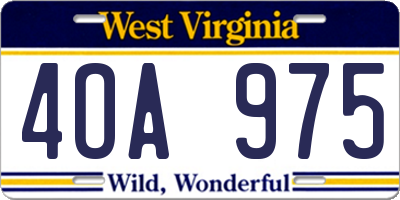 WV license plate 4OA975