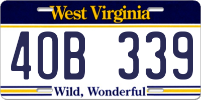 WV license plate 4OB339