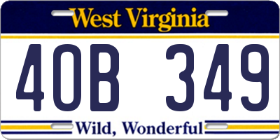 WV license plate 4OB349