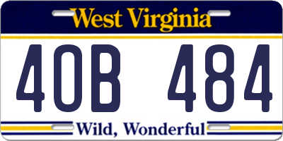 WV license plate 4OB484