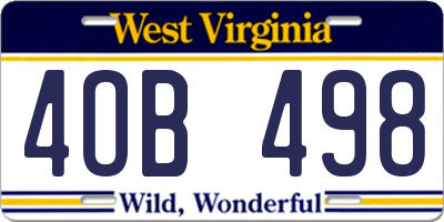 WV license plate 4OB498