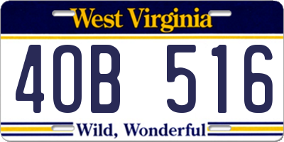 WV license plate 4OB516