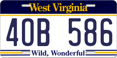 WV license plate 4OB586