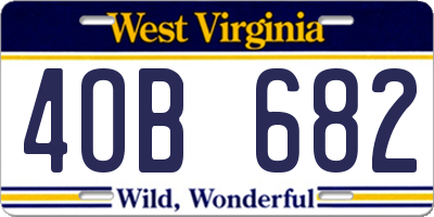 WV license plate 4OB682