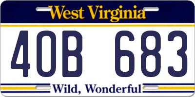 WV license plate 4OB683