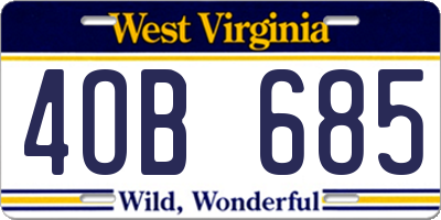 WV license plate 4OB685