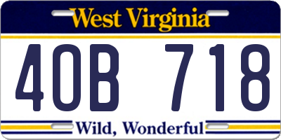 WV license plate 4OB718