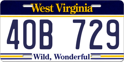 WV license plate 4OB729