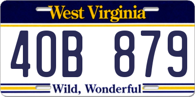 WV license plate 4OB879