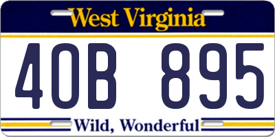 WV license plate 4OB895