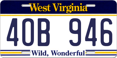 WV license plate 4OB946
