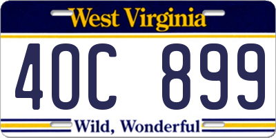 WV license plate 4OC899