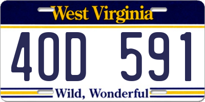 WV license plate 4OD591