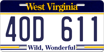 WV license plate 4OD611
