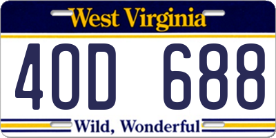 WV license plate 4OD688