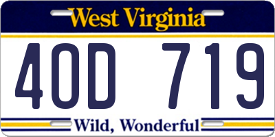 WV license plate 4OD719