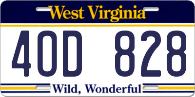 WV license plate 4OD828